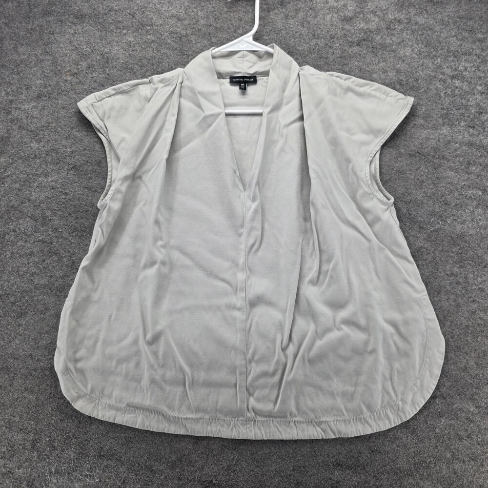 Universal Standard Blouse Womens Medium Petite Gray V Neck Dolman Sleeve